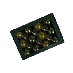 Zöld üveg karácsonyi gömbök - 5 cm - 12 db/csomag