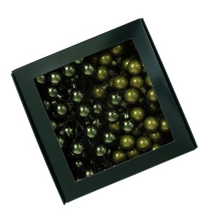 Zöld üveg karácsonyi gömbök - 2cm - 144 db/csomag