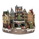 Városi életkép korcsolyapályával - 38x23,5x31,5 cm