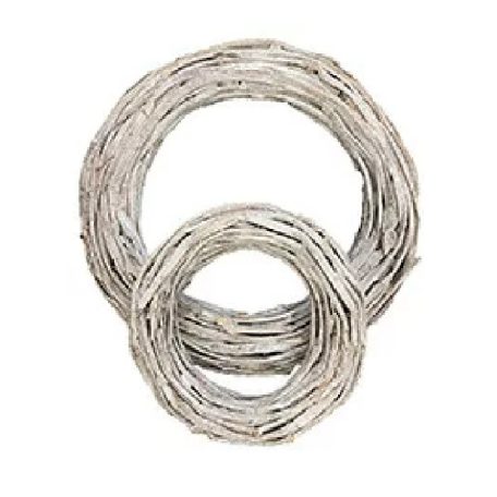  Koszorú vessző - Fehér - 27x6 cm, 44x8 cm - 2 db-os szett