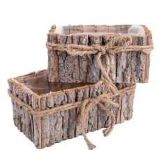   Fakéreg kaspó téglalap - 20x10 cm, 22x10 cm - 2 db-os szett