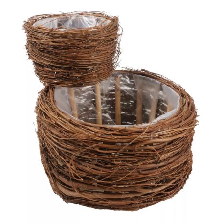 Fa vessző kaspó -17 cm, 27 cm - 2 db-os szett