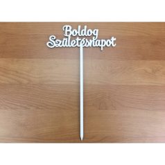   Fa - Beszúrós "Boldog születésnapot" felirat fehér 15cm