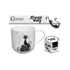   Porcelánbögre - Fekete macskás (macskamama kiscicákkal) - 500 ml