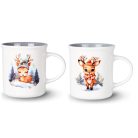 Porcelánbögre - Őzikék - 2 féle - 330 ml