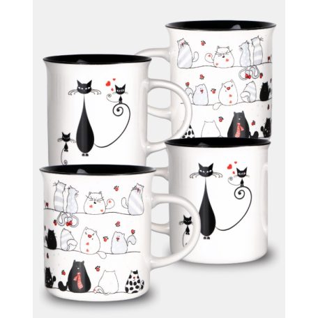 Porcelánbögre - Cicák - 2 féle - 330 ml