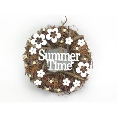 Fa - "Summer Time" felirat - Fehér - 10x20 cm