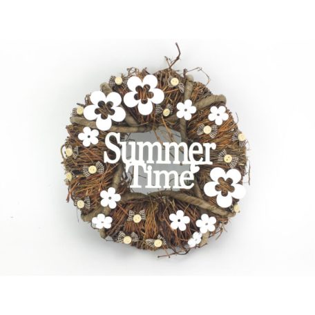 Natúr fa - "Summer Time" felirat - 10x20 cm