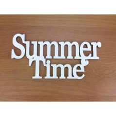   Fa - "Summer Time" felirat koszorúra fehér - 7x14 cm, 10x20 cm
