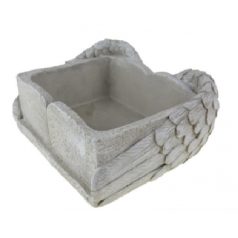 Kaspó kő könyv forma szürke - 22x9,5cm 