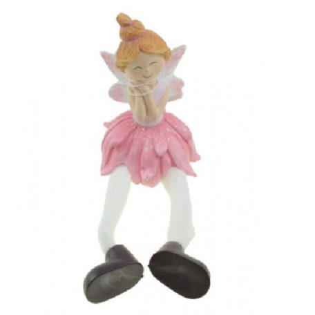 Tündér figura lógólábú rózsaszín - 9 cm 