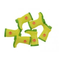 Gumicsizma dekoráció sárga - 3,3 cm - 6 db/csomag