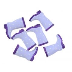 Gumicsizma dekoráció lila - 3,3 cm - 6 db/csomag