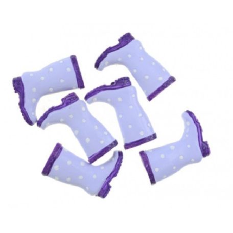 Gumicsizma dekoráció lila - 3,3 cm - 6 db/csomag