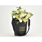 Virágtartó doboz ovál - Fekete - 19x10x15 cm