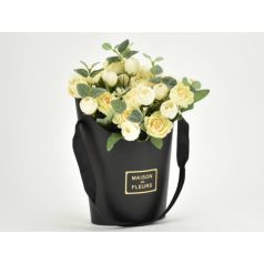 Virágtartó doboz ovál - Fekete - 19x10x15 cm