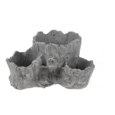 Kaspó hármas fatörzs cement - Szürke - 25x23x13 cm  