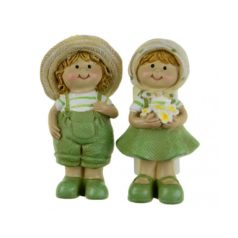 Figura fiú/lány  zöld - 4.5x3x8.5 cm
