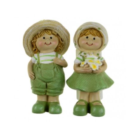 Figura fiú/lány  zöld - 4.5x3x8.5 cm
