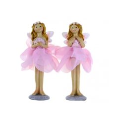 Figura tündér rózsaszín - 2 féle - 7x6x11.5 cm 