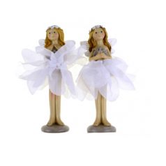 Figura tündér fehér- 2 féle - 7x6x11.5 cm 