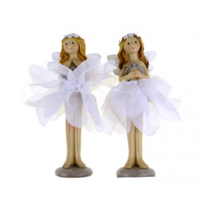 Figura tündér fehér- 2 féle - 7x6x11.5 cm 