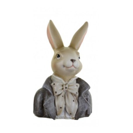Nyúl figura nyakkendős - 20,5 cm - Raktáron