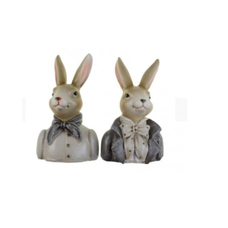 Nyúl figura Fiú/lány nyakkendős - 20,5 cm - Raktáron