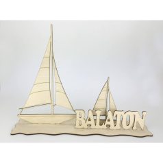    Natúr fa - Nyári táj vitorlásokkal "Balaton" - 30x40 cm