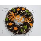 Natúr fa - 'Itt az ősz' felirat koszorúra festett - 20x10 cm