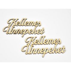    Natúr fa - "Kellemes Ünnepeket" felirat - 2 db/csomag 