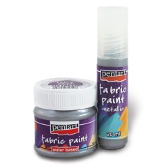 Pentart, textilfesték, metál ezüst - 20 ml, 50 ml