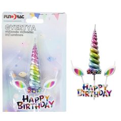 Tortagyertya - Unikornis szarv - 15 cm - 4 db-os szett