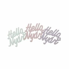   "Hello Nyár" felirat színes - 5x5,5cm - 3 db/csomag