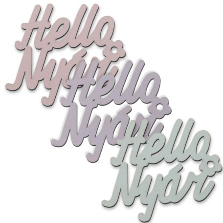 "Hello Nyár" felirat színes - 7,5x8,5 cm - 3 db/csomag