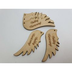   Natúr fa - Angyalszárny karácsonyi" - 8,8x3,5 cm - 5 db/csomag 