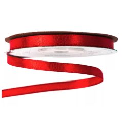 Szatén szalag  - Piros - 6mm x 22.86 méter