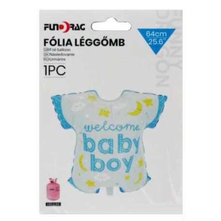 Fólia lufi - Welcome baby boy  - 64 cm