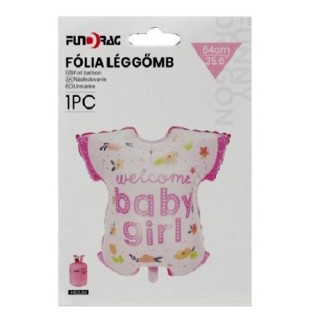  Fólia lufi - Welcome baby girl - 64 cm