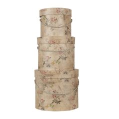 Díszdoboz szett kerek - Flowers - 3 db-os szett