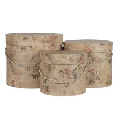 Díszdoboz szett kerek - Flowers - 3 db-os szett