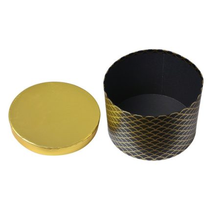 Aranyfedeles dobozok - madártoll mintás fekete - 3 db-os szett