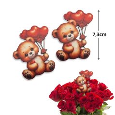 Nyomtatott dekorkarton - Maci lufikkal - 2db/csomag