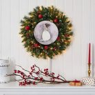 Nyomtatott fa tábla koszorú közép - Angyalkás csillagos - 11,8 cm