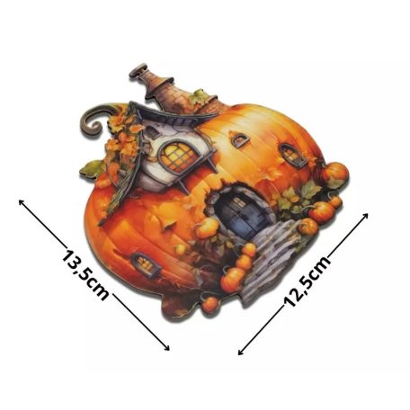 Nyomtatott dekorkarton - Tökház - 13,5 cm