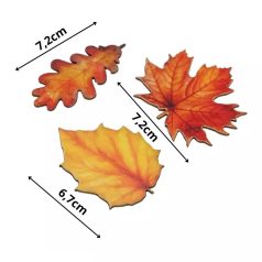   Nyomtatott dekorkarton - Őszi falevelek - 6-7cm - 3 db/csomag