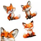 Nyomtatott dekorkarton - Rókák - 3db/csomag