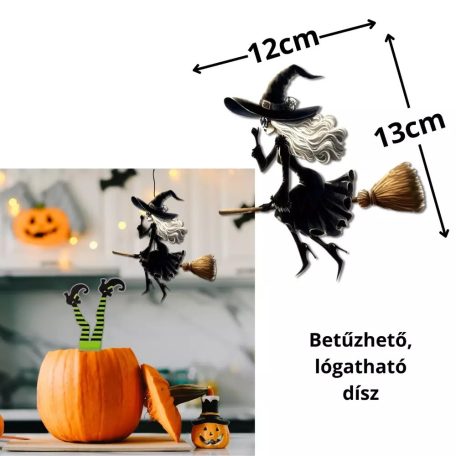 Nyomtatott dekorkarton - Boszilány seprűn - 2 db-os szett  