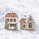  Nyomtatott dekorkarton - Pasztell mézeskalács házikók - 2 db/csomag