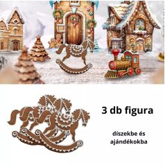    Nyomtatott dekorkarton - Mézeskalács hintaló - 3 db/csomag